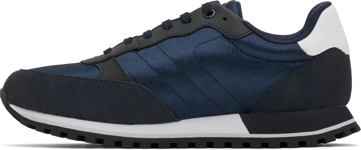 BOSS Navy & Black Mixed-Material Sneakers - Image 3