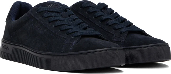 BOSS Navy Lace-Up Sneakers - Image 4