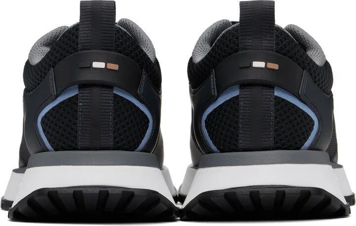 BOSS Navy Mixed-Material Sneakers - Image 2