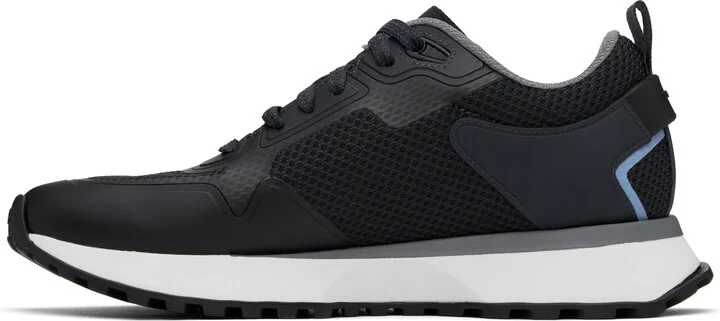 BOSS Navy Mixed-Material Sneakers - Image 3