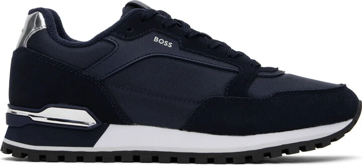 BOSS Navy Paneled Sneakers