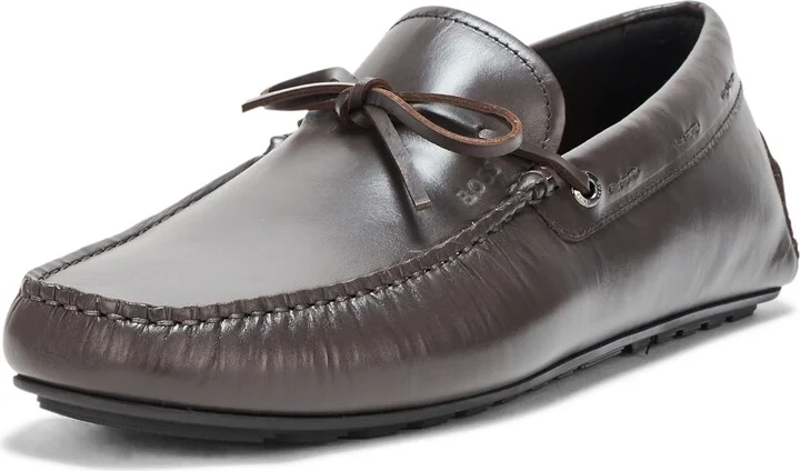 BOSS Noel Bow Detail Driver Moccasin Dark Timber Wood 11