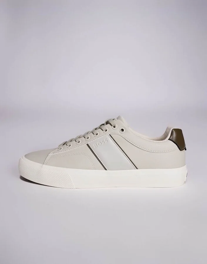 BOSS Orange Aiden sneakers in light beige with contrast detailing - Image 2