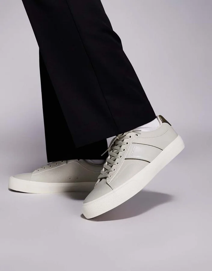 BOSS Orange Aiden sneakers in light beige with contrast detailing