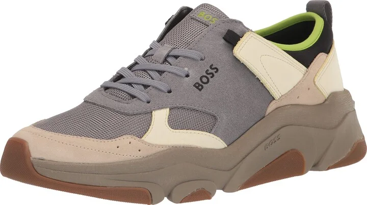 BOSS Running Style Suede Color Block Sneakers