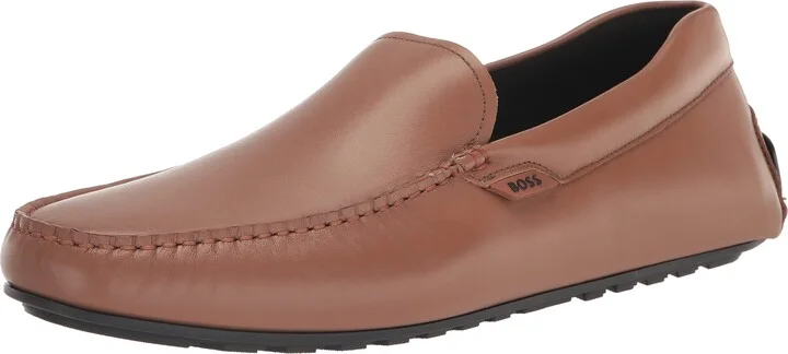 BOSS Smooth Leather Moccasins with Rubber Outer Sole