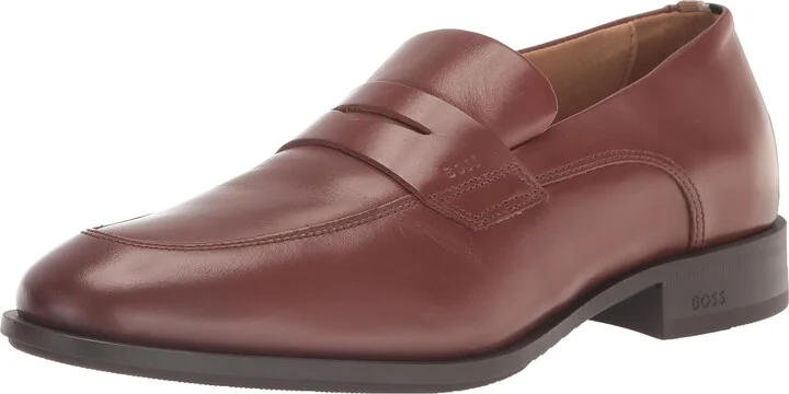 BOSS Smooth Leather Penny Loafer Dark Chestnut