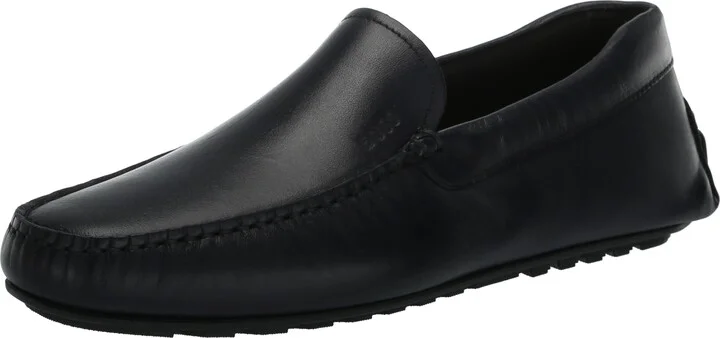 BOSS Smooth Leather Slip On Drivers Night Navy