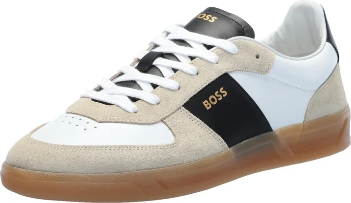 BOSS Soft Leather Block Logo Low Top Sneaker