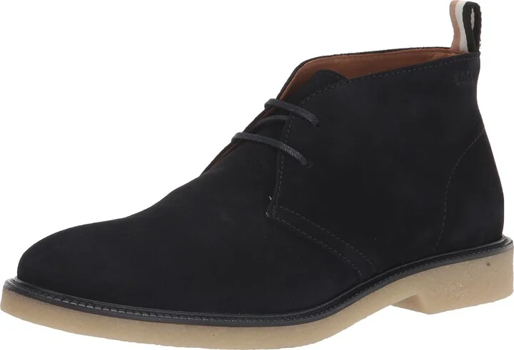 BOSS Suede Lace Up Desert Boot With Embossed Logo