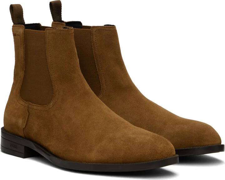 BOSS Tan Suede Chelsea Boots - Image 4
