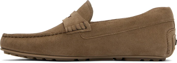BOSS Taupe Portuguese-Crafted Suede Loafers - Image 3