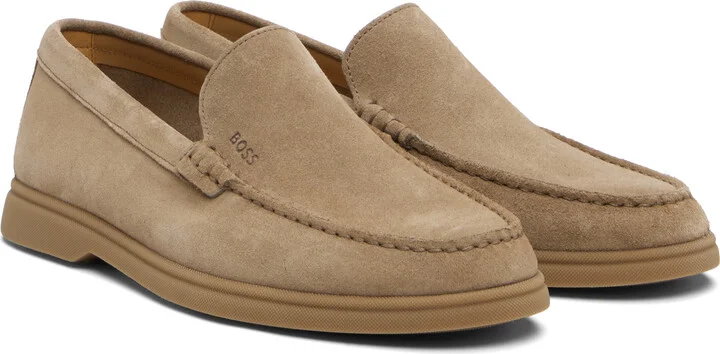 BOSS Taupe Suede Loafers - Image 4