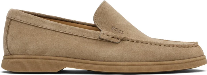 BOSS Taupe Suede Loafers