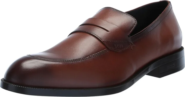 BOSS Tayil Shaded Leather Loafer Dress Shoe Chestnut