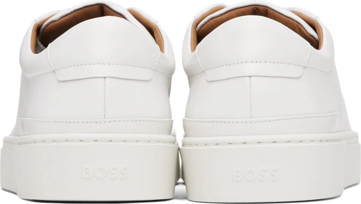 BOSS White Gary Leather Low-Top Sneakers - Image 2