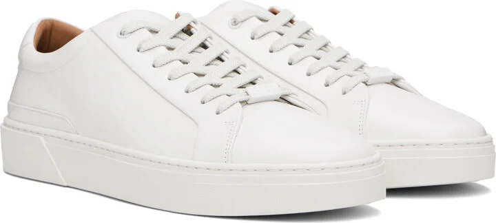 BOSS White Gary Leather Low-Top Sneakers - Image 4