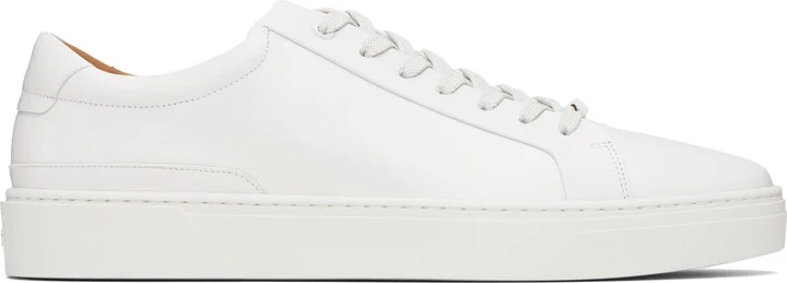 BOSS White Gary Leather Low-Top Sneakers