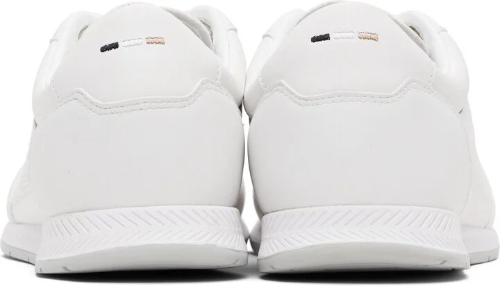BOSS White Leather Logo Sneakers - Image 2