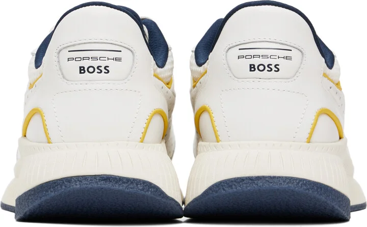 BOSS White Porsche Edition Perforated-Leather Sneakers - Image 2