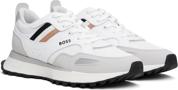 BOSS White Running-Style Hybrid Sneakers - Image 4