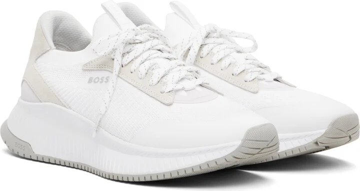 BOSS White 'TTNM Evo' Fishbone Sole Sneakers - Image 4
