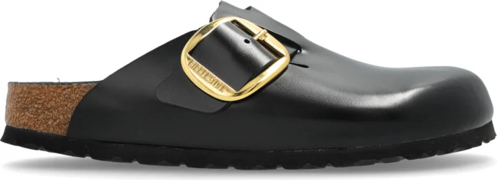 Boston Big Buckle Mules, , - Black
