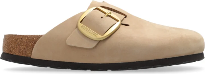 Boston Big Buckle Slides, , - Beige