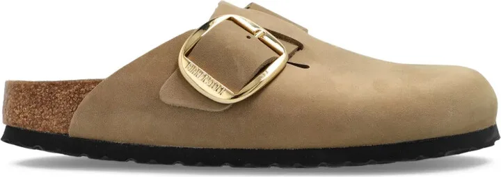 Boston Big Buckle suede mules