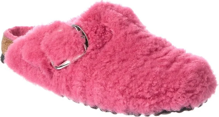 Boston Big Buckle Teddy Narrow Shearling Clog