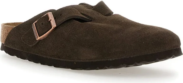 'Boston' Brown Slip-On Mules With Buckle In Suede Woman - Image 2