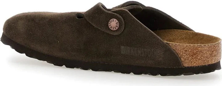 'Boston' Brown Slip-On Mules With Buckle In Suede Woman - Image 3