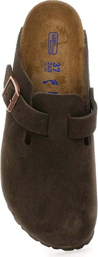'Boston' Brown Slip-On Mules With Buckle In Suede Woman - Image 4
