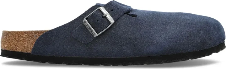 Boston buckle suede slip-ons