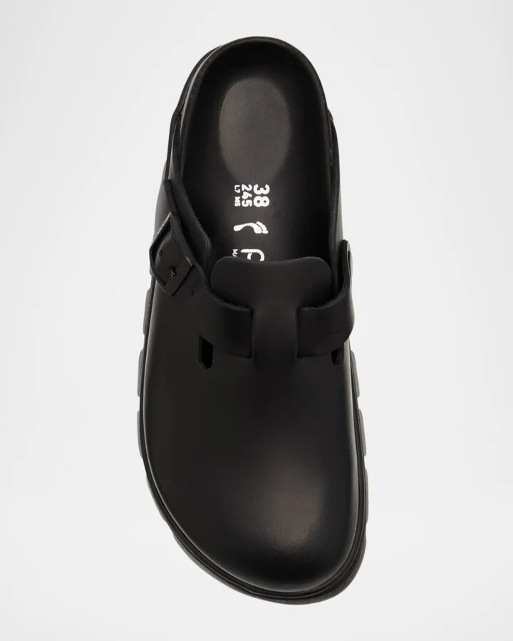 Boston Exquisite Flatform Leather Clogs - Image 4