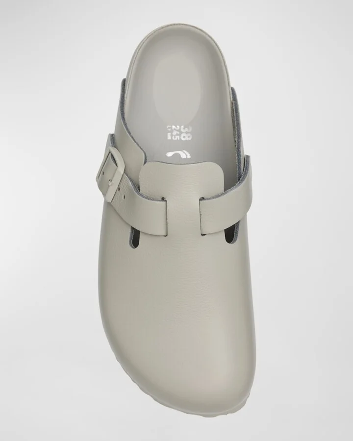 Boston Exquisite Leather Buckle Clogs - Image 5