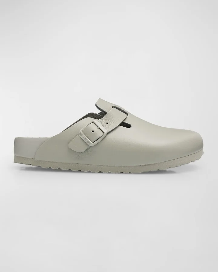 Boston Exquisite Leather Buckle Clogs