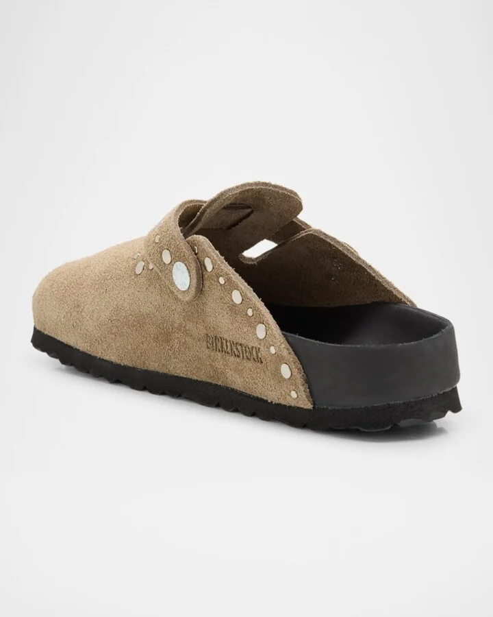 Boston Exquisite Rivets Suede Clogs - Image 2