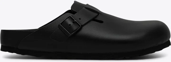 Boston Leather Buckled Clogs
