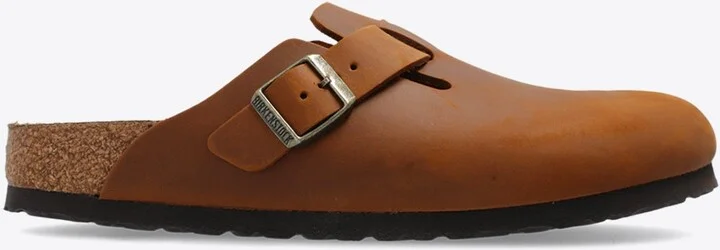 Boston Oiled-Leather Buckled Clogs