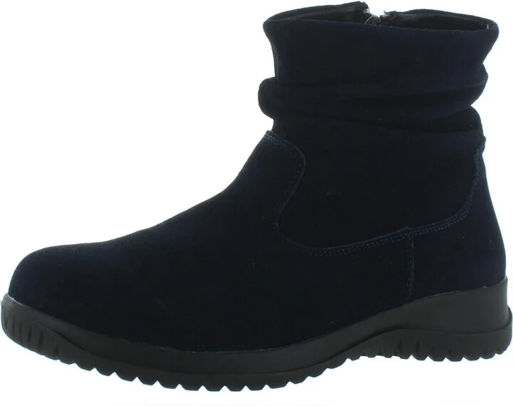 Boston Souch Womens Suede Side Zipper Ankle Boots