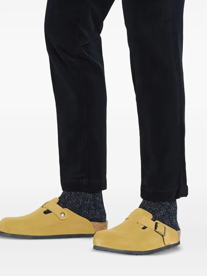 Boston suede embossed "Corduroy Cork Brown" mules - Image 4