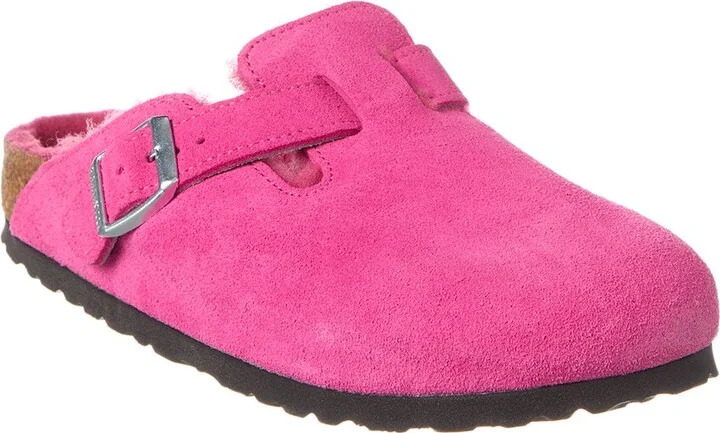 Boston VL Narrow Suede & Shearling Clog