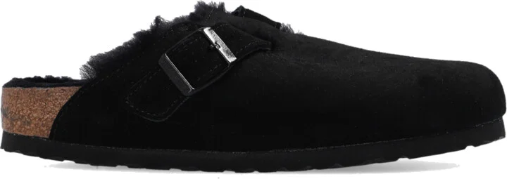 ‘Boston VL’ Suede Slides, , - Black