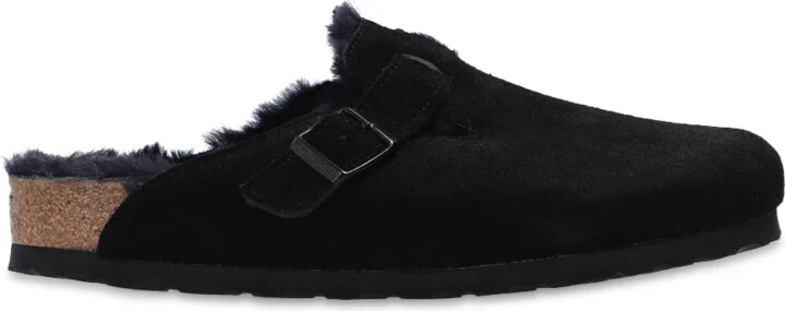 ‘Boston VL’ Suede Slides, , - Black
