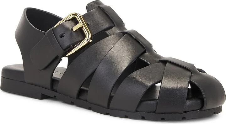 Bottega Veneta Alfie Flat Sandal in Black - Image 2