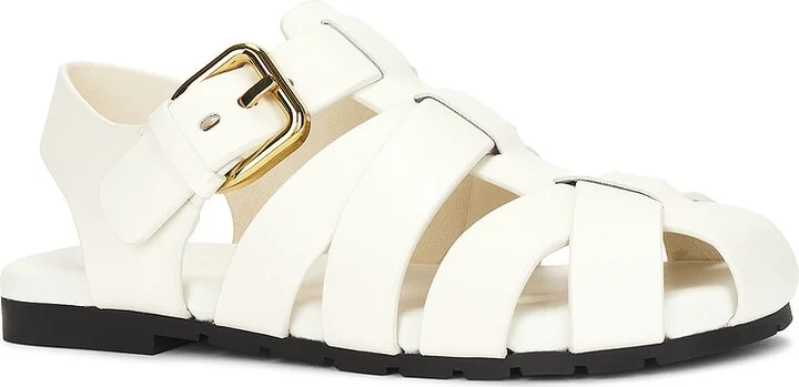 Bottega Veneta Alfie Flat Sandal in White - Image 2