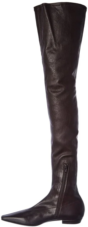 Bottega Veneta Almond Leather Over-The-Knee Boot - Image 2