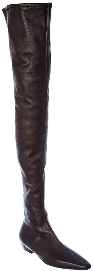 Bottega Veneta Almond Leather Over-The-Knee Boot