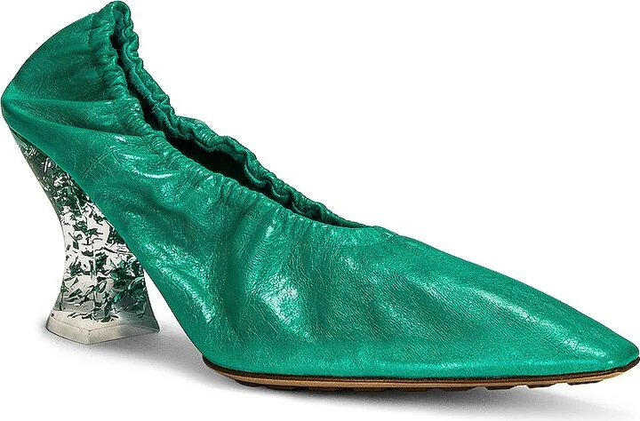 Bottega Veneta Almond Slip-On Pumps in Teal - Image 2